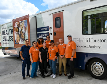 Volunteers from UT Dentists and UTHealth Houston School of Dentistry provided dental screenings and oral hygiene education in connection with 2023 Houston Half Marathon & 10K, that the university served as title sponsor for.